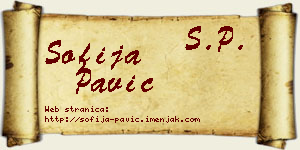 Sofija Pavić vizit kartica